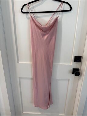 Altar'd State Dusty Rose Cowl Neck Midi Slip Dress